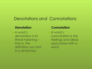 Denotations and Connotations