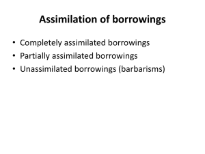 Completely assimilated borrowed words