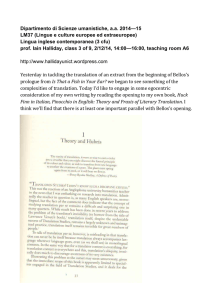 Dipartimento di Scienze umanistiche, a.a. 2014—15 LM37 (Lingue e
