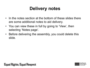 Assembly 1 - Equality and Human Rights Commission