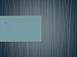 6th grade Unit 6 exam Review