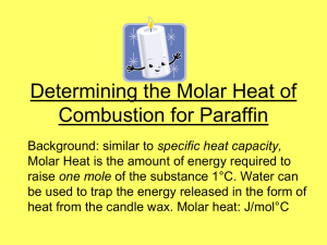 Molar Enthalpy of Paraffin