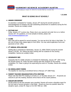 Dear Parents, - Harmony Science Academy