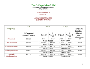 Deposit/Tuition - The Cottage School