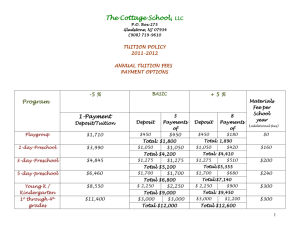 Deposit/Tuition - The Cottage School