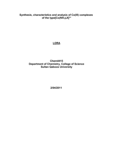 Synthesis, characteristics and analysis of Co(III) complexes of the