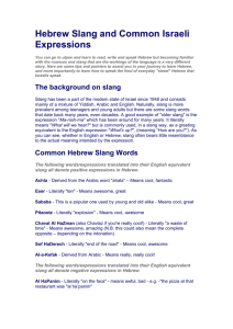 Hebrew Slang and Common Israeli Expressions