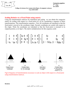 Scaling Relative to a Fixed Point using matrix Using the