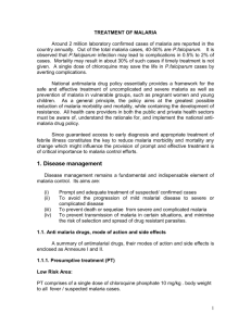 TREATMENT OF MALARIA