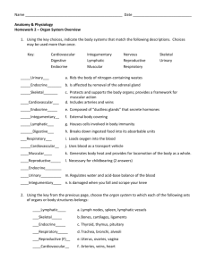 Homework 2 - Organ Systems Overview WITH