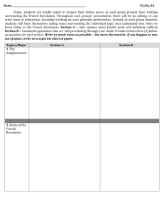 French Revolution - Notes Surrounding the Presentations