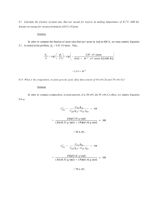 5.1 Calculate the fraction of atom sites that are vacant for lead at its