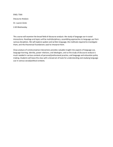 ENGL 7344 Discourse Analysis