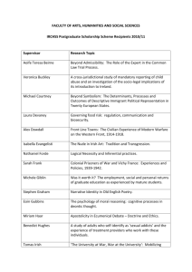 IRCHSS - Postgraduate Awards - Faculty of Arts, Humanities and