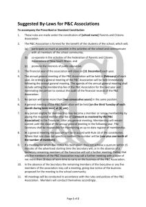 Suggested By-Laws for P&C Associations