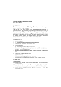 Foreign Languages Learning and Teaching