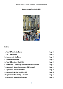 Year 13 French at a Glance