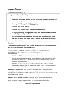 Lesson 4 recipes and present tense