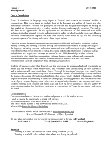 Course Description French 2