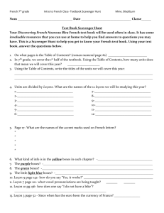French 7th grade Intro to French Class