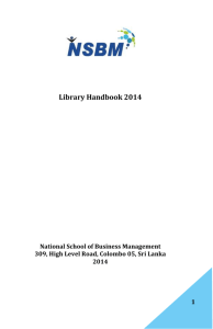 NSBM Library - National School of Business Management