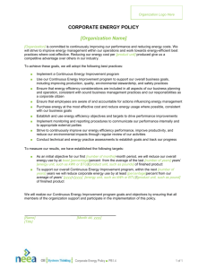 2.1 - Corporate Energy Policy - Continuous Energy Improvement For