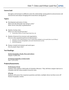 Unit 7: Cities and Urban Land Use