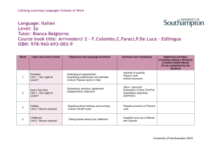 Italian Stage 2 Scheme of Work