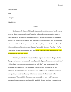 STUDENT SAMPLE ESSAY