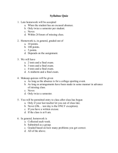 Syllabus Quiz - Bridgewater College