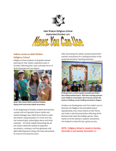 Adat Shalom Religious School September/October 2011 News You
