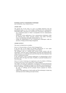 Psychology and New Communication Technologies