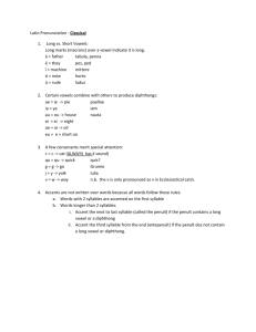 Latin Pronunciation - Classical Long vs. Short Vowels: Long marks