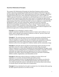 Head Start Multicultural Principles The seminal 1991 Multicultural