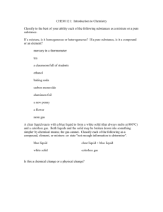 CHE 101: Fundamentals of Inorganic Chemistry