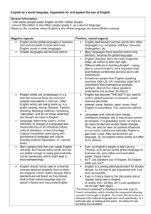 English as a world language. Arguments for and against the use of