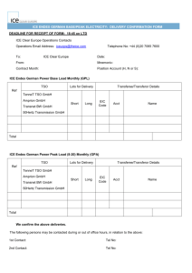 ICE ENDEX GERMAN base/PEAK Electricity: Delivery