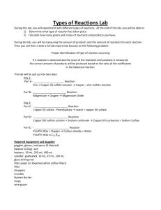 Types of Reactions Lab