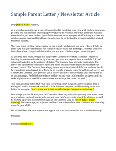 CCSS Sample Parent Letter - Oregon Department of Education