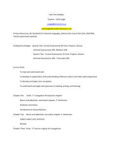 Latin One Syllabus 2015-2016 - cathyeagle