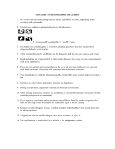 Study Guide: Scientific Method and Lab Safety Test