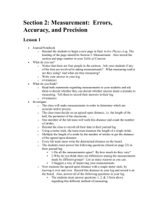 Section 2: Measurement: Errors, Accuracy, and Precision