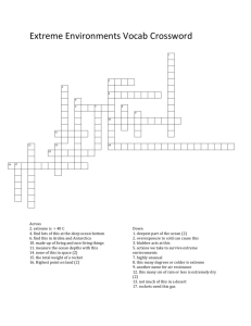 Extreme Environments Vocab Crossword