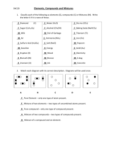 Elements Compounds and Mixtures Worksheet Answers