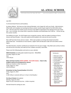 Welcome Letter from Principal - Al
