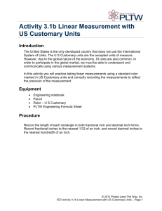 Activity 3.1b Linear Measurement with US Customary