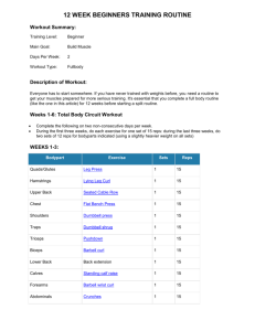 12 Week beginning weight training program