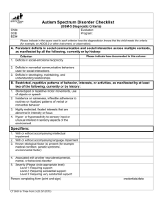 3-20: DSM5 Autism Checklist