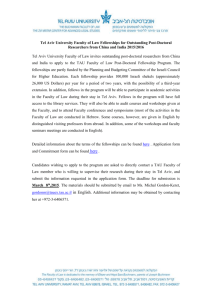 Tel Aviv University Faculty of Law Fellowships for Outstanding Post