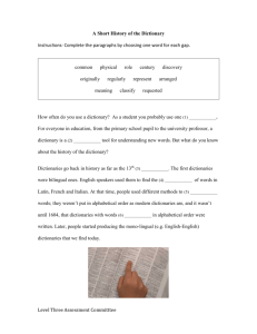CGE One_Practice Gap Fill Paragraph_History of the Dictionary